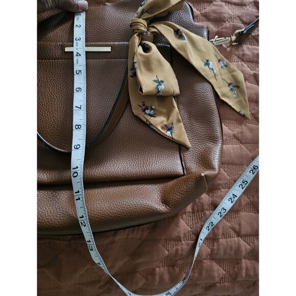 Steve Madden Brown Shoulder Bag with Scarf Accent Purse Handbag - Picture 5 of 10